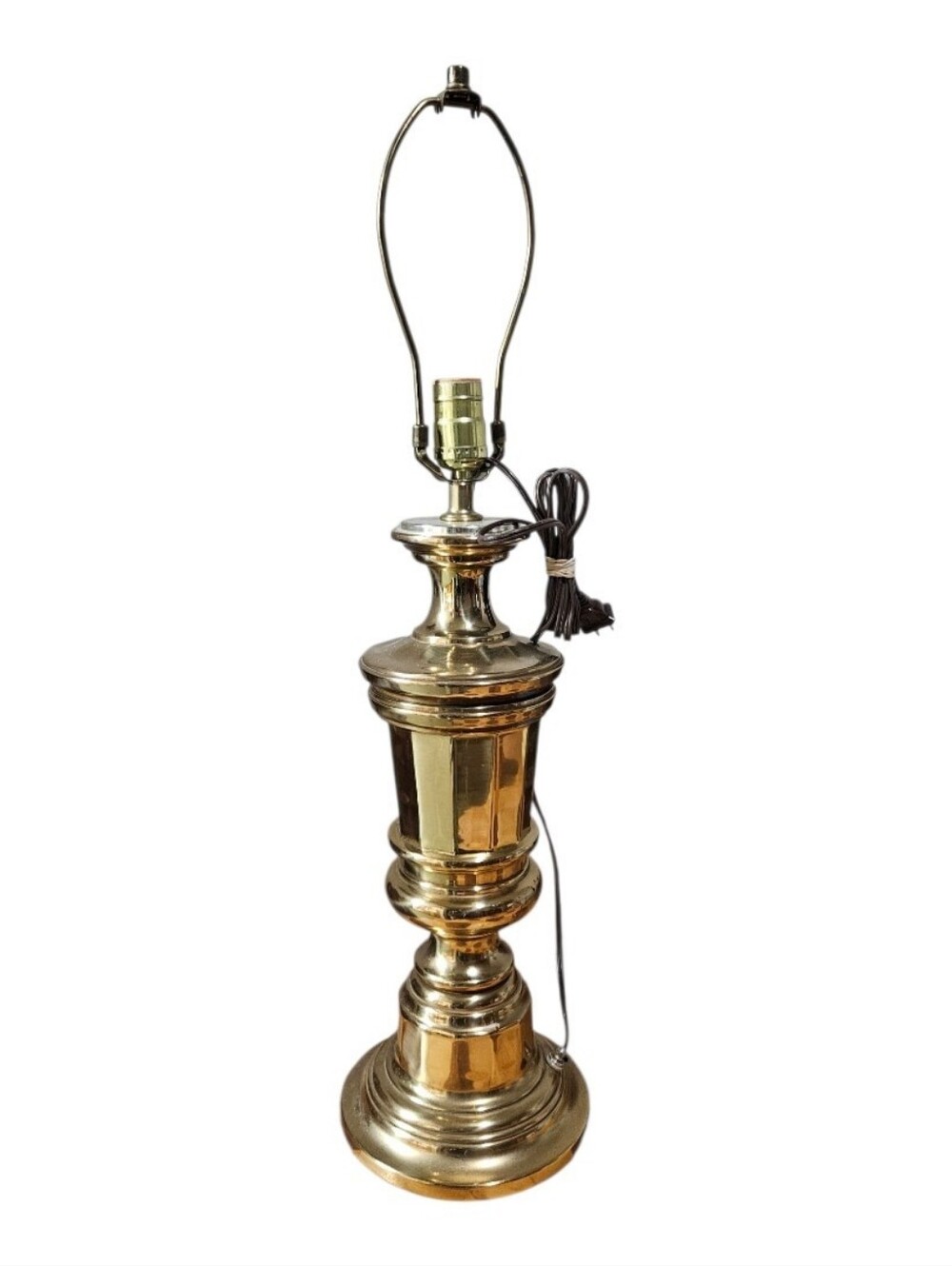 60s Mid-Century Stiffel Hollywood Regency Brass Lamp Vintage Trophy-Urn Column